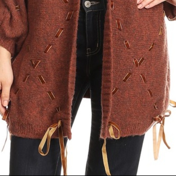 KNIT CARDIGAN WITH RIBBON DETAIL - Picture 3 of 3